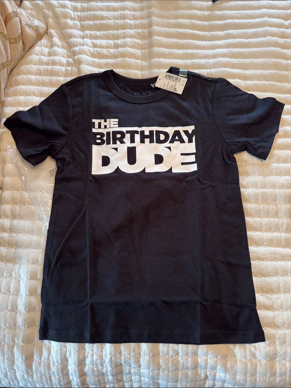 Black and White Childs "Birthday Dude" Party T-Shirt brand new size small